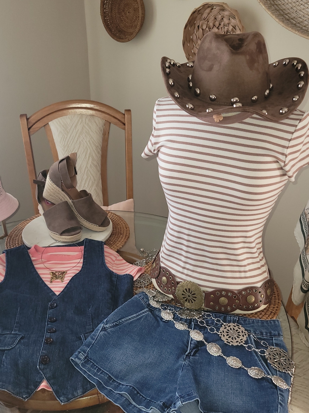 American Eagle Outfitters Striped Short-Sleeve Crew Baby-t Tan And Ivory